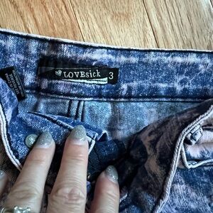 Pink acid wash, dark gray